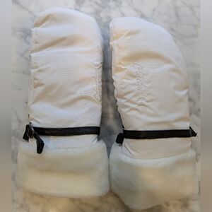 Auclair White Mittens with Black Trim